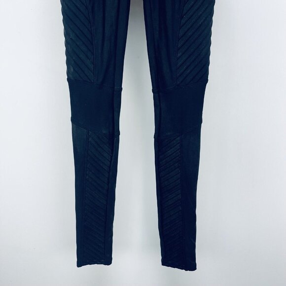 Spanx Leggins Size S Women’s Moto Faux Leather High Rise Black - Picture 6 of 14